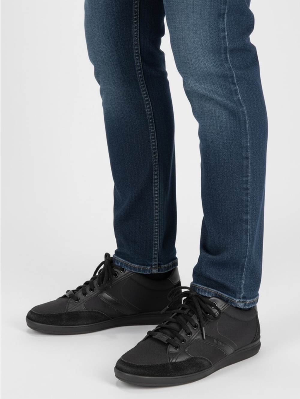 BOSS Men's Black Lace-Up Sneakers